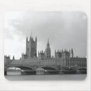 Schwarz-weißer Palast von Westminster Mousepad