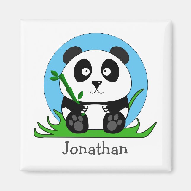 Schwarz-Weißer Panda-Bär Magnet (Vorne)