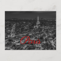 Schwarz-weißer Paris City Night Eiffel Tower Europ