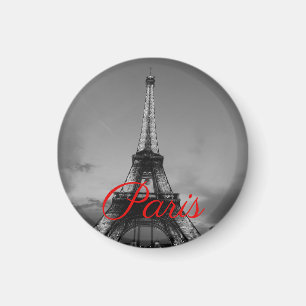 Schwarz-weißer Paris City Night Eiffel Tower Europ Magnet