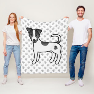 Schwarz-weißer Parson-Russell-Terrier mit glattem Fleecedecke