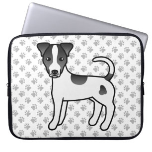 Schwarz-weißer Parson-Russell-Terrier mit glattem Laptopschutzhülle