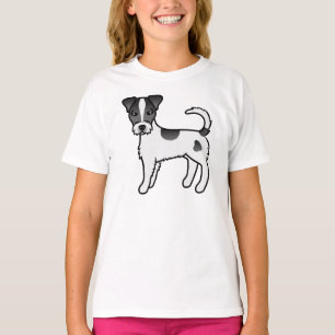 Schwarz-weißer Parson-Russell-Terrier mit rauem Fe T-Shirt