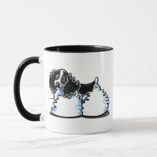 Schwarz-weißer Parti Cockerspaniel Tasse