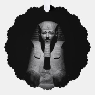 Schwarz-weißer Pharao-König Ornament Karte