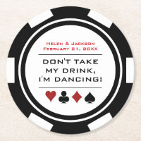 Schwarz-weißer Poker Chip Dancing Verlass Drink Ho