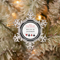Schwarz-weißer Poker Chip Erster Weihnachtsmann &
