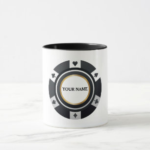 Schwarz-weißer Poker-Chip Tasse