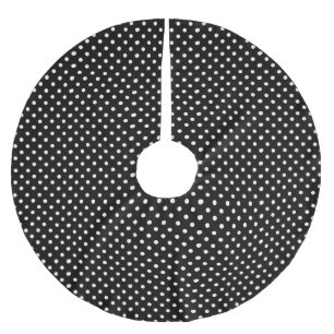Schwarz-weißer Polka-Punktmuster-Baumrock Polyester Weihnachtsbaumdecke