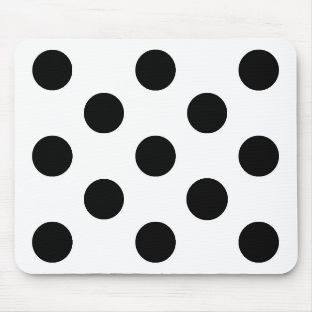 Schwarz-weißer Polkapunkt - Mousepad (Vorne)