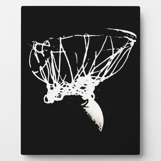 Schwarz-weißer Pop Art Basketball Fotoplatte (Vorderseite)