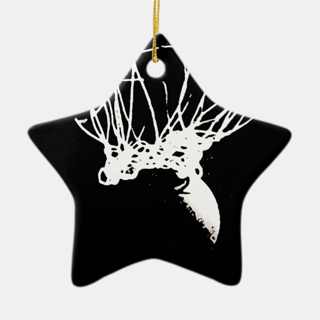 Schwarz-weißer Pop Art Basketball Keramikornament (Vorne)