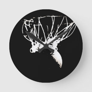 Schwarz-weißer Pop Art Basketball Runde Wanduhr