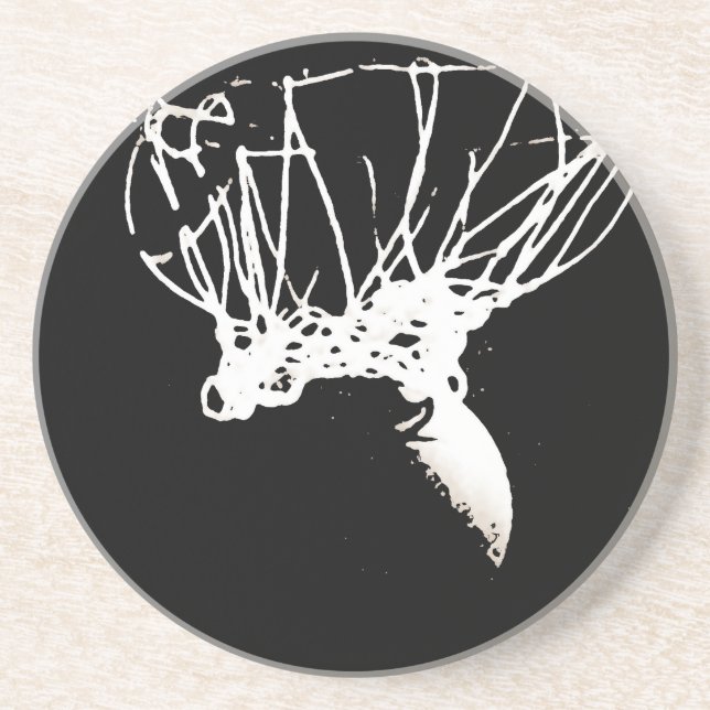 Schwarz-weißer Pop Art Basketball Sandstein Untersetzer (Vorne)