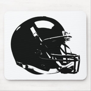 Schwarz-weißer Pop Art Football Helm Mousepad