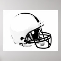 Schwarz-weißer Pop Art Football Helm Poster