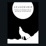 Schwarz-weißer Pop Art Leadership Wolf Howling Poster<br><div class="desc">Wolves Digital Artwork - Wolf Silhouette Computer Animal Art - Uni Pop Kunst - Wilde Tiere Computerbilder</div>