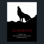 Schwarz-weißer Pop Art Leadership Wolf Poster<br><div class="desc">Wolves Digital Artwork - Wolf Silhouette Computer Animal Art - Uni Pop Kunst - Wilde Tiere Computerbilder</div>
