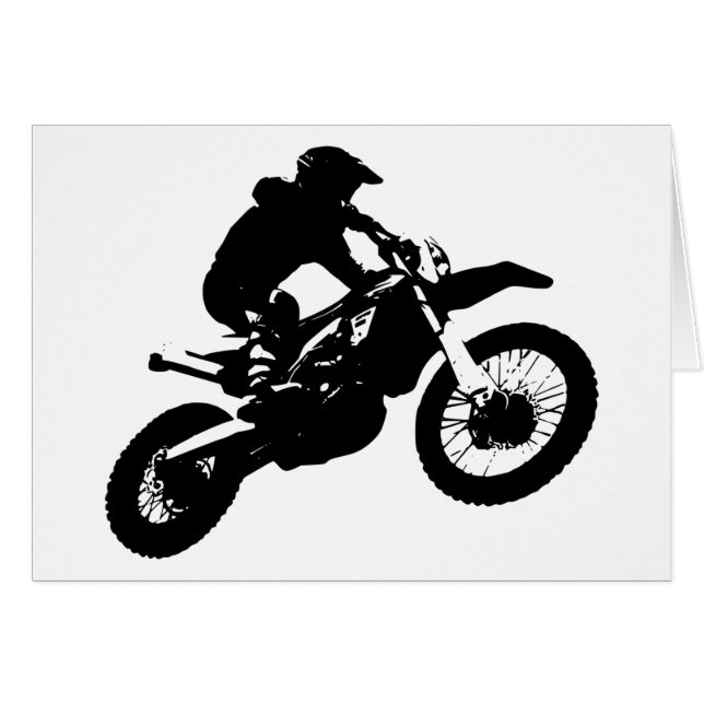 Schwarz-weißer Pop Art Motocross Motorradsport (Vorderseite (Horizontal))