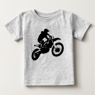 Schwarz-weißer Pop Art Motocross Motorradsport Baby T-shirt