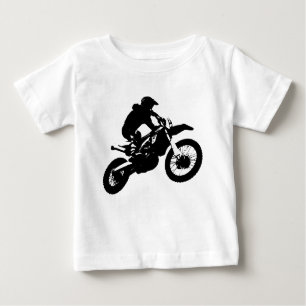Schwarz-weißer Pop Art Motocross Motorradsport Baby T-shirt