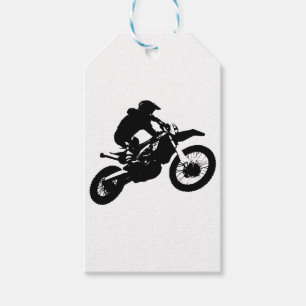 Schwarz-weißer Pop Art Motocross Motorradsport Geschenkanhänger