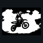 Schwarz-weißer Pop Art Motocross Motorradsport Poster<br><div class="desc">Sport Themed Digitally Edited Art - Motocross Poster Print - Uni Pop Kunst - Computerbilder - Die einzige Möglichkeit,  großartige Arbeit zu leisten,  ist die Liebe,  was Sie tun.</div>