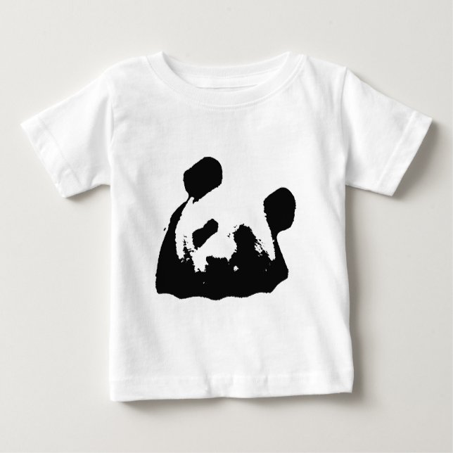 Schwarz-weißer Pop Art Panda Baby T-shirt (Vorderseite)