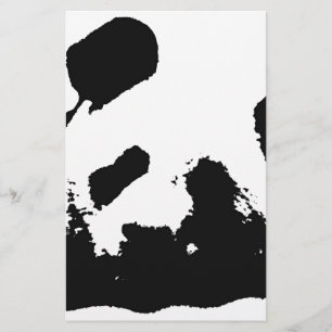 Schwarz-weißer Pop Art Panda Briefpapier