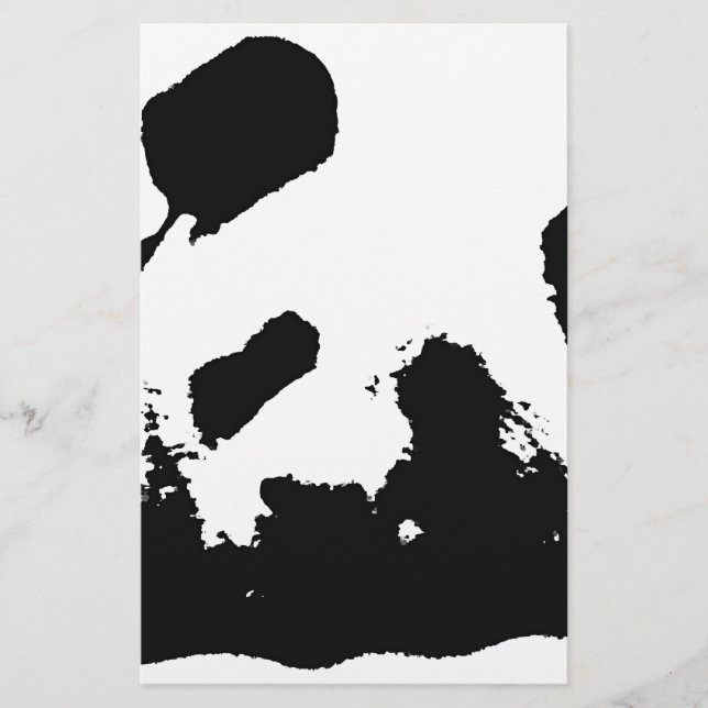 Schwarz-weißer Pop Art Panda Briefpapier (Vorderseite)
