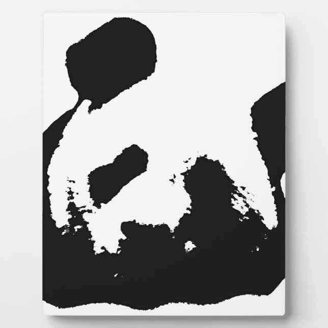 Schwarz-weißer Pop Art Panda Fotoplatte (Vorderseite)