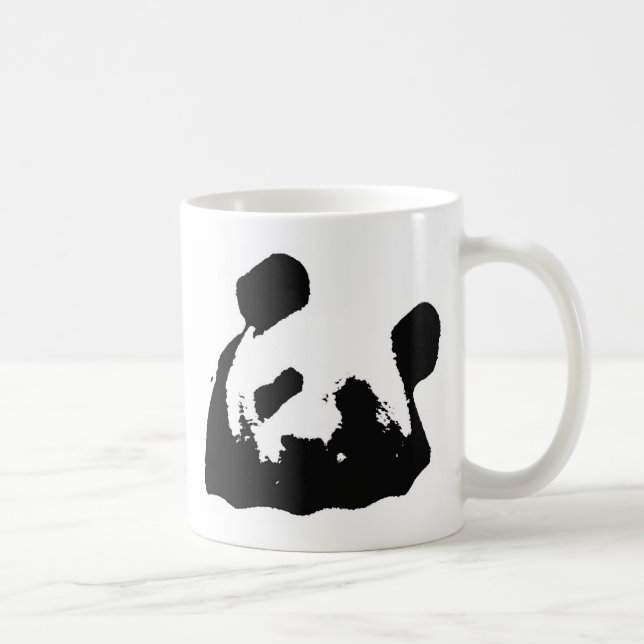Schwarz-weißer Pop Art Panda Tasse (Rechts)