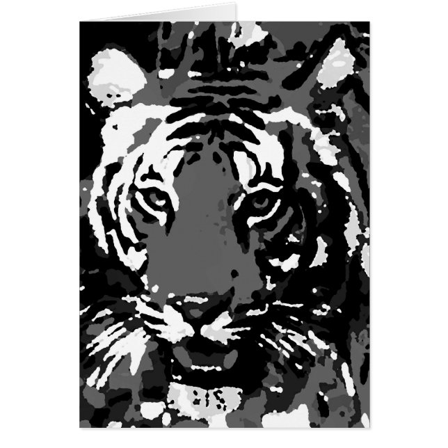 Schwarz-weißer Pop Art Tiger (Vorne)