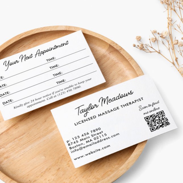 Schwarz-weißer praktischer QR-Code - Mehrfachbenen Terminkarte (Von Creator hochgeladen)