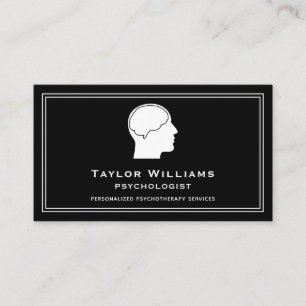 Schwarz-weißer Psychologe Visitenkarte
