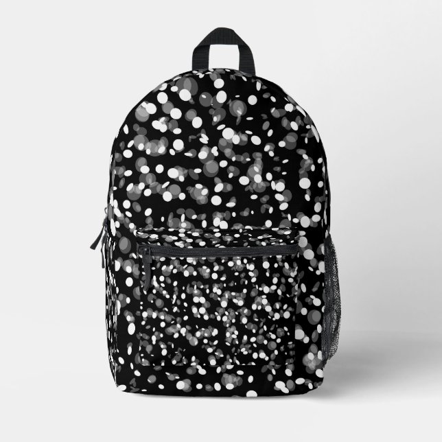 SCHWARZ & WEISSER PUNKT BEDRUCKTER RUCKSACK (Vorderseite)