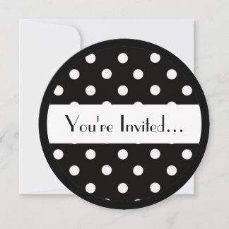 Schwarz-weißer Punkt, süße 16 Kreise Einladungen