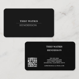 Schwarz-weißer QR-Code bearbeiten Visitenkarte