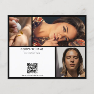 Schwarz-weißer QR-Code für den Salon "Beauty Salon Flyer