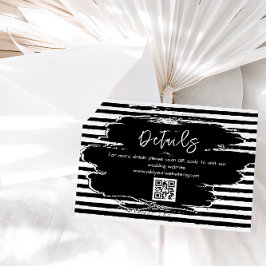 Schwarz-weißer QR-Code für Hochzeiten Begleitkarte