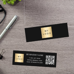 Schwarz-weißer QR-Code Mini Visitenkarte