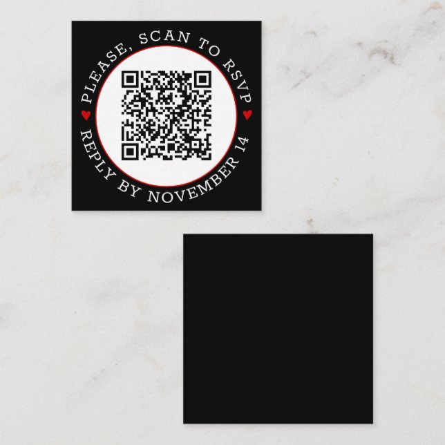 Schwarz-weißer QR-Code UAWG grenzt an Rotherzen Begleitkarte (Vorne/Hinten)