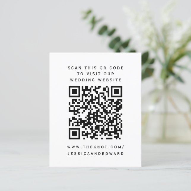 Schwarz-weißer QR Scan Code Unsere Website Chic (Stehend Vorderseite)