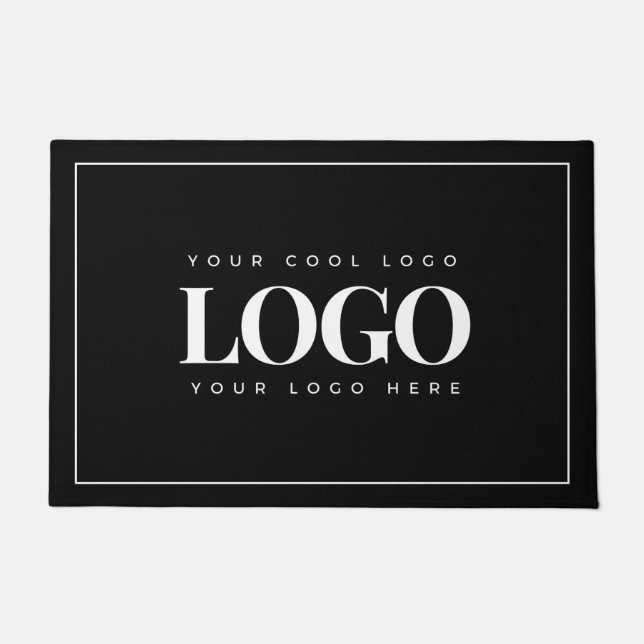 Schwarz-weißer Rahmen für Minimalistisches Firmenl Fußmatte (Vorderseite)