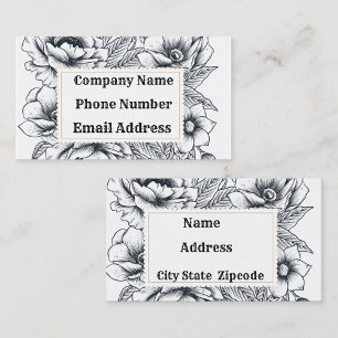 Schwarz-weißer Rahmen Visitenkarte