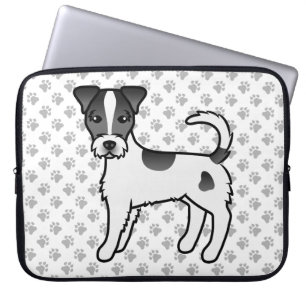 Schwarz-Weißer Rauhaar-Parson-Russell-Terrier Laptopschutzhülle