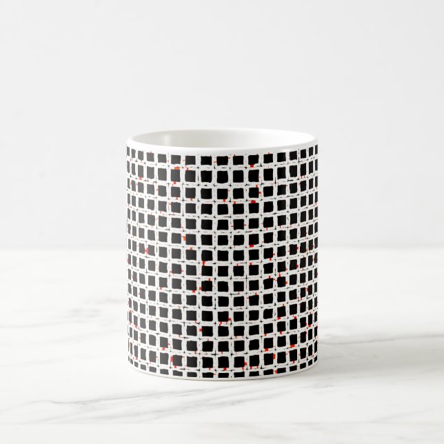 Schwarz-weißer Red Pattern Chic Tasse (Mittel)