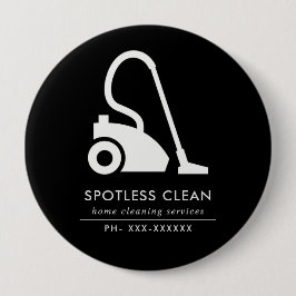 SCHWARZ-WEISSER REINIGERER REINIGUNGSDIENST BUTTON