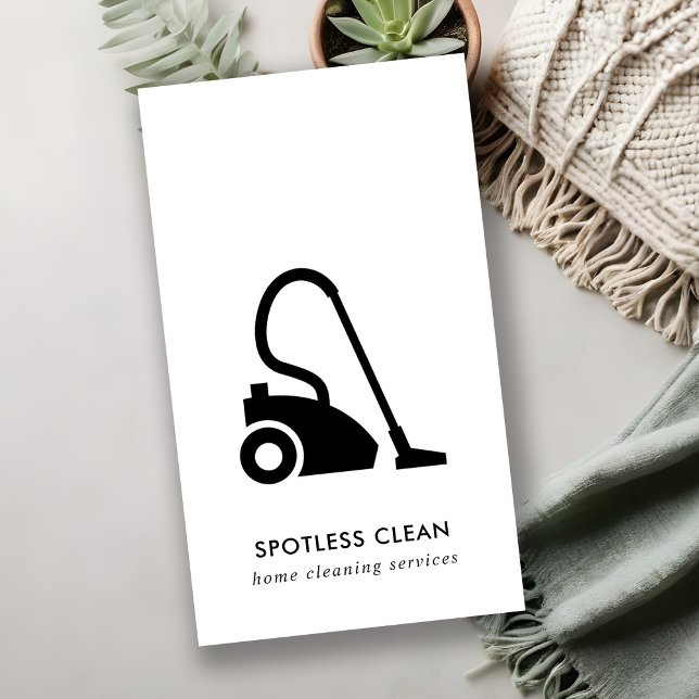 SCHWARZ-WEISSER REINIGERER REINIGUNGSDIENST VISITENKARTE (Von Creator hochgeladen)