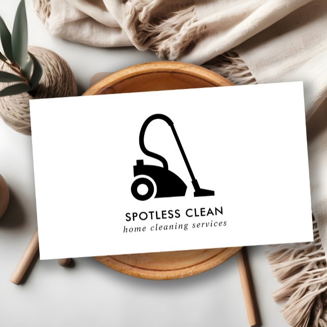 SCHWARZ-WEISSER REINIGERER REINIGUNGSDIENST VISITENKARTE (Von Creator hochgeladen)